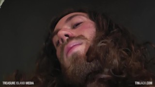Porn Jesus strokes his giant cock