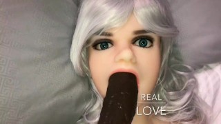 REAL DOLL SUCKS FAKE COCK