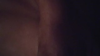 Skinny ebony breast play