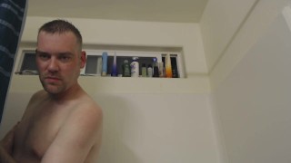 Amatuer MILF sucking cock in the shower with huge CIM cum swallow