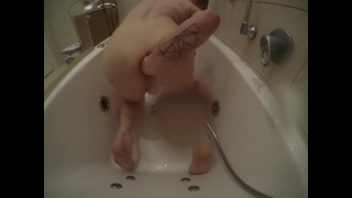 Twink takes Large Anal Insertions, Fisting, Extreme Enema Shower play