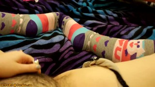 Hairy Teen Vibrator On Clit In Knee Socks Female POV | Catpaws
