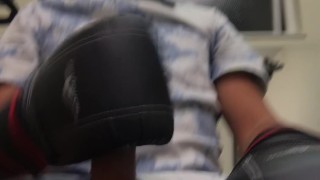 Jerking Off wearing Boxing Gloves at the gym ** Cumshot **