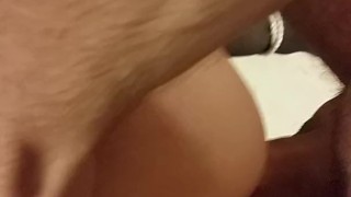 Tied to chair and cumming with him when he creampie her with big fat cock