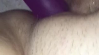 Fucking myself with thick 8inch dildo