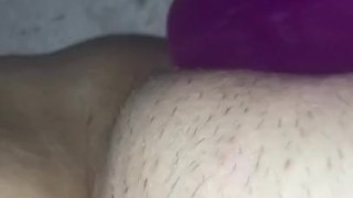 Fucking myself with thick 8inch dildo