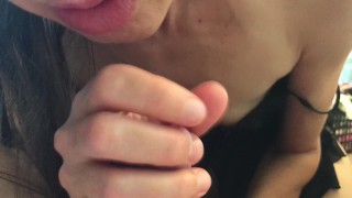 Wife sucking and jerking me off until I cum POV