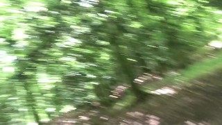 Outdoor wank in woods