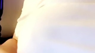 Playing with my breasts in public