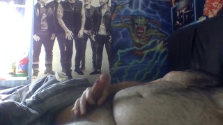 Stroking my hard cock