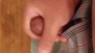 Playing and stroking dick before shower