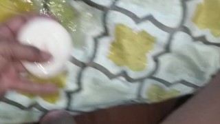 Pissing on white pussy
