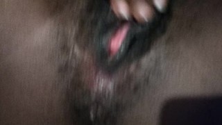 Wet pussy, fat Ebony pussy play
