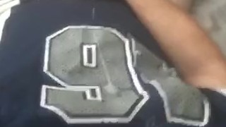 Cum in football jersey