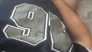 Cum in football jersey