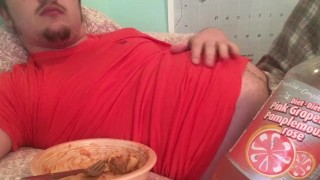 Belly Stuffing! Belching & Watching Anime Again :P Burping & Eating to Gain