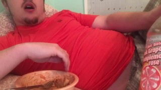 Belly Stuffing! Burping & Gaining Watching Anime Again :P Free Fetish Clip