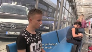  CZECH HUNTER 372 - Shy Twink Gets Paid To Strip Down And Suck A Big Fat Cock