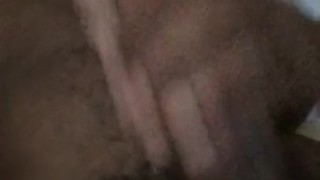Stroking big black dick