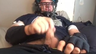 Football player cums