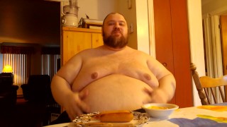 SSBHM Eating corndogs