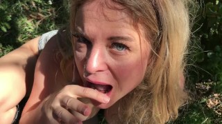 MILF in the yard fucks peeping neighbor - Erin Electra