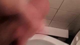 Masturbating in public bathroom