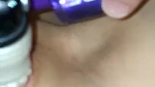 playing with my pussy with cum flowin
