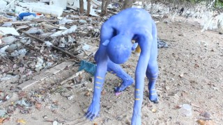I Transformed Myself Into An Blue Alien... / Bodypaint / Naked Body Art #1