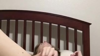 playing with purple toy and orgasms