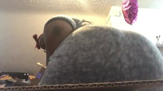 Ebony bbw tweeking fat ass