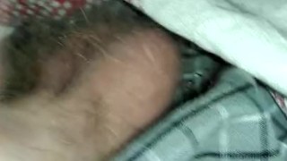 Small dick, big load. Jerking over best mate at his house