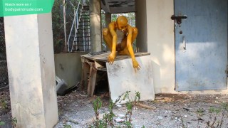 Yellow Plastic Doll / Miserable Humiliation Bodypaint / Naked Body Art #1