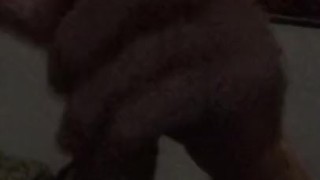 Hot guy uses both hands to stroke his long cock