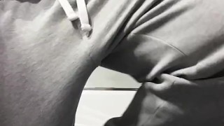 Young guy jerks off in bathroom