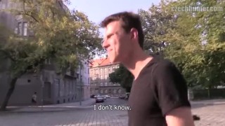  CZECH HUNTER 373 - Tall Dark Haired Jock Agrees To Try Some Raw Dick