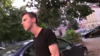  CZECH HUNTER 373 - Tall Dark Haired Jock Agrees To Try Some Raw Dick