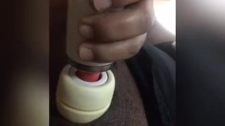 Ebony submissive squirts for her Master