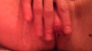 Transman plays with his big clit