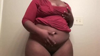 BBW big belly tight dress