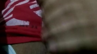 Playing with my big uncut cock