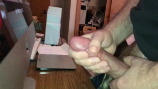 slo mo blowing a hot sticky load all over screen