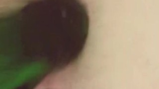 Horny Teen gapes Asshole underwater with beerbottle