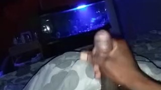 Stroking my long cock