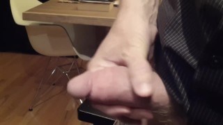 Blu jacking his fat cock in the morning