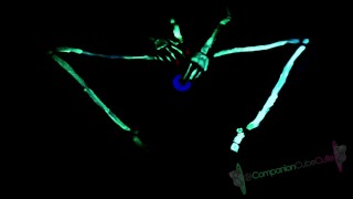 Blacklight Skeleton Masturbation and Cum
