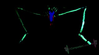 Blacklight Skeleton Masturbation and Cum