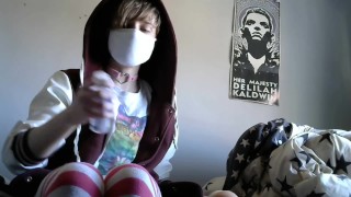 Cute femboy using his fleshlight until he cums