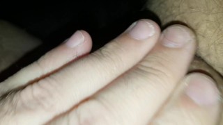 Crossdressing fat dude fingering asshole