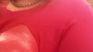 Tits painted pink walking around a store !